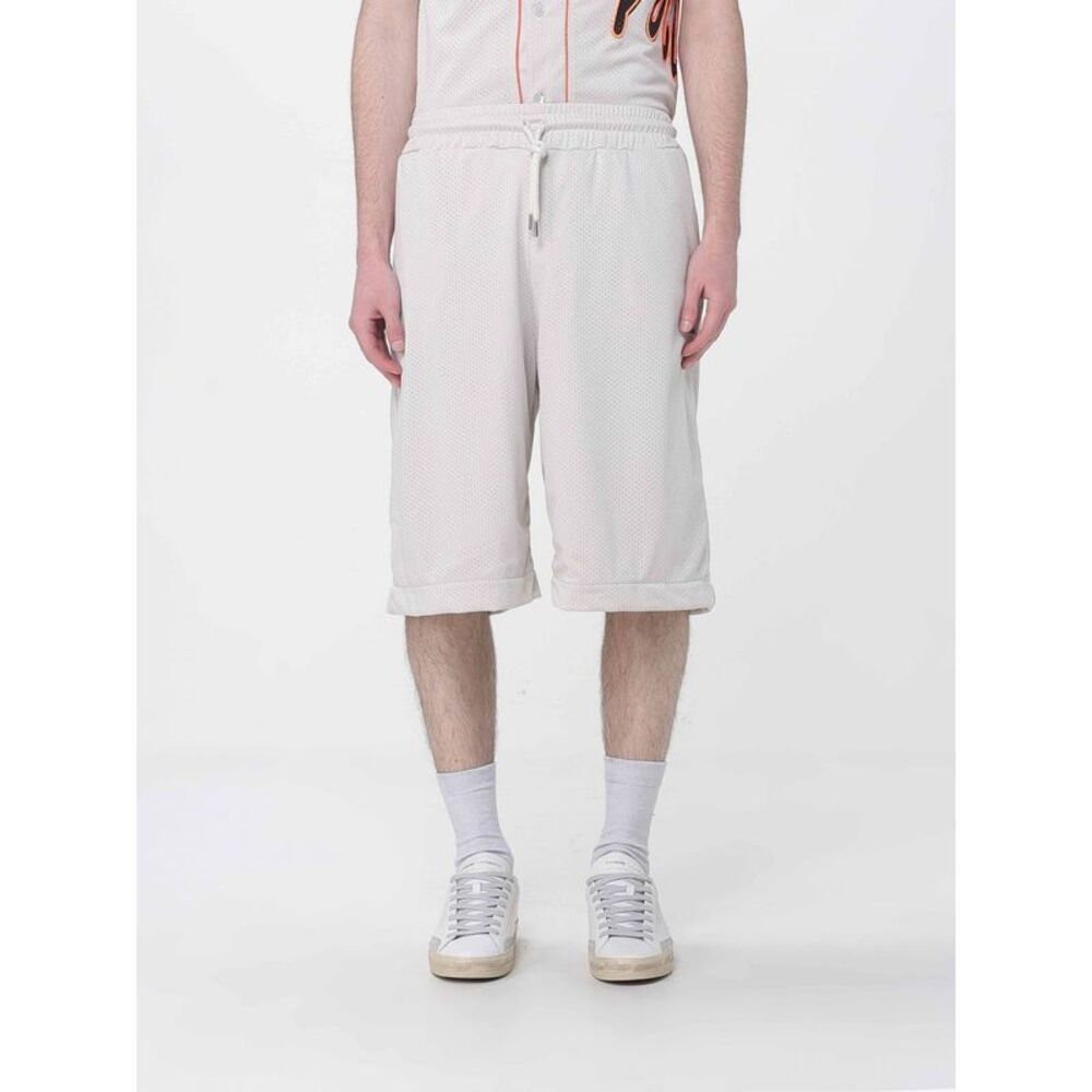Disclaimer Men Perforated Acetate Bermuda Shorts Disclaimer